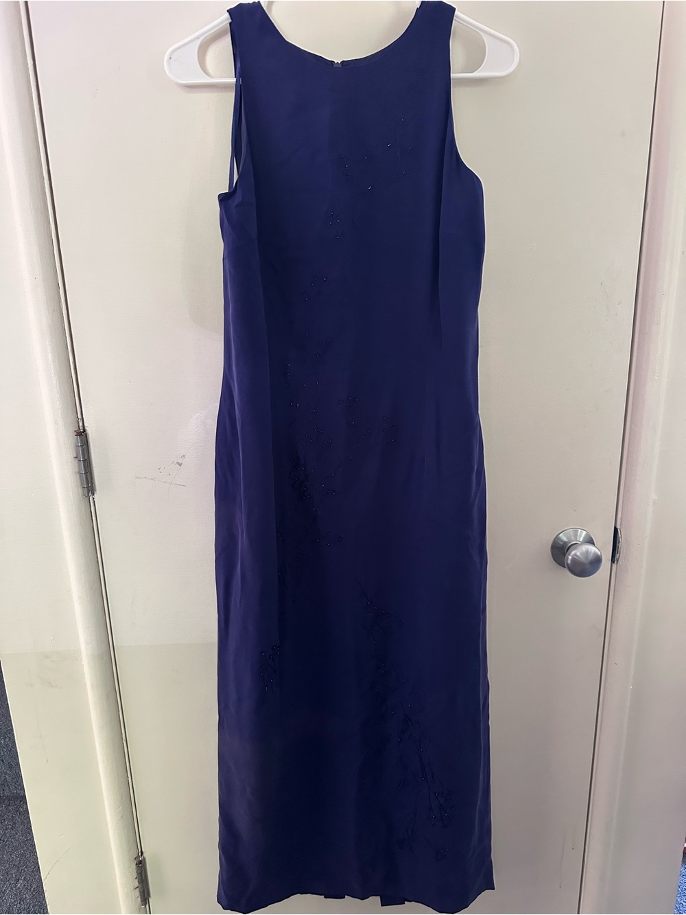 Jones New York Sleeveless Midnight Blue Beaded Maxi Dress